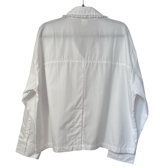 Victoria’s Secret Pink by Frankies Bikinis Lace Trim Crop Button Down Shirt - Picture 7 of 7